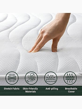 Matelas en mousse the white stone - h.16 cm - hypoallergénique - ferme - antibactérien