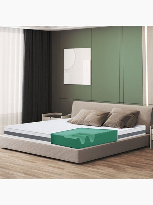 Matelas en mousse THE WHITE STONE - H.16 cm - Hypoallergénique - Ferme - Antibactérien - Kiabi