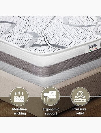 Matelas en mousse the white stone - h.20 cm - hypoallergénique - ferme