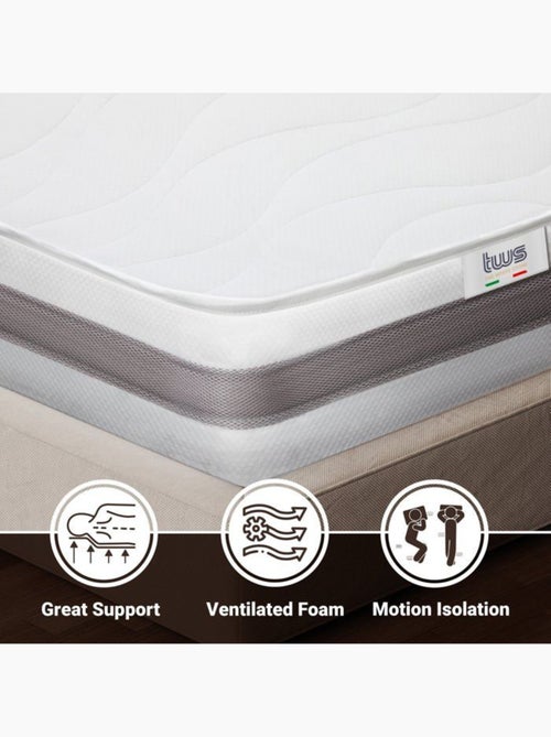 Matelas en mousse THE WHITE STONE - Orthopédique - Hypoallergénique - Antibactérien - Kiabi