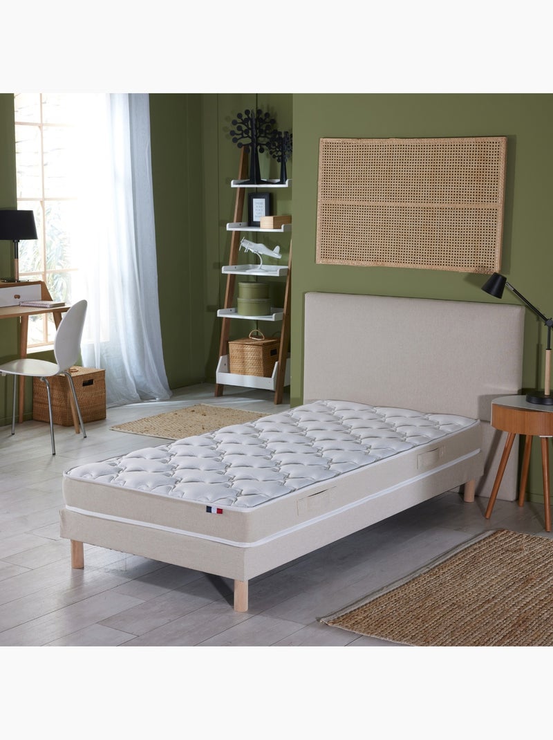 Matelas en polylatex 80 kg/m³, H 21 cm - Fabrication Française - 90 x 200 cm Blanc - Kiabi