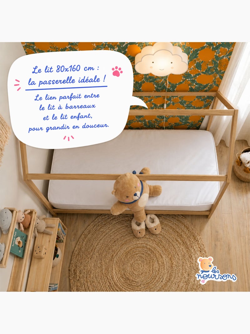 Matelas Enfant / Bébé - Idéal pour Lit Cabane / Lit Gigogne - Réversible - Oeko Tex Blanc - Kiabi