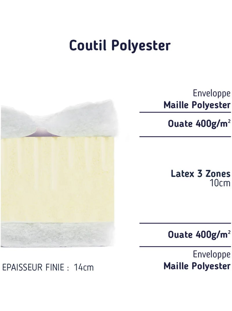 Matelas enfant latex confort - 14 cm Blanc - Kiabi