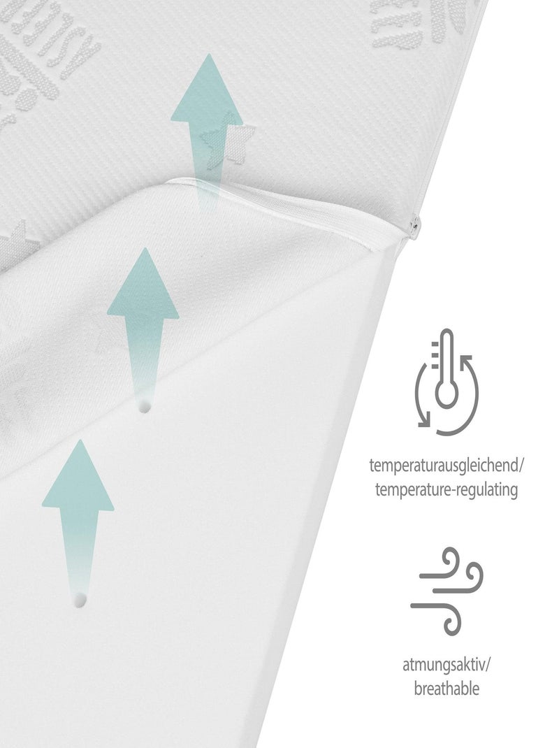 Matelas enfant roulé climatisé et déhoussable Safe asleep® ROBA Blanc - Kiabi