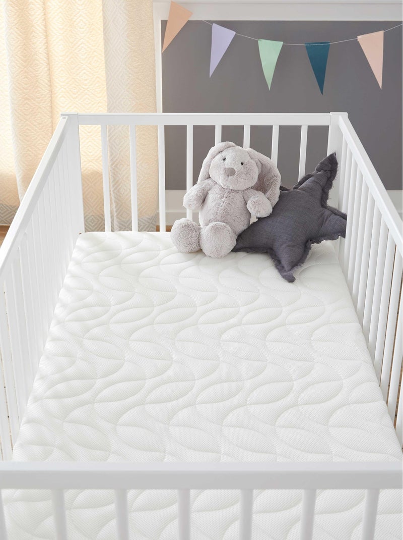 Matelas Enfant/Bébé Confort+ 70x140x14 cm | Circulation Parfaite de l'air | Confort | Déhoussable Blanc - Kiabi