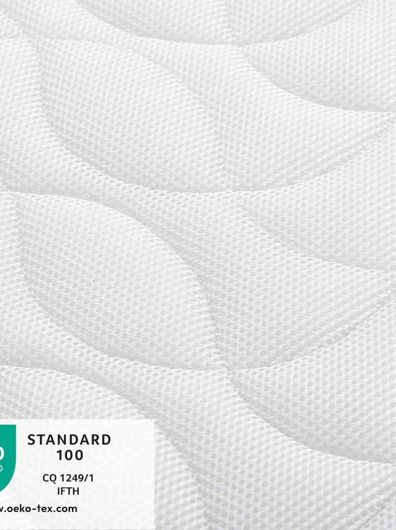 Matelas Enfant/Bébé Confort+ 70x140x14 cm | Circulation Parfaite de l'air | Confort | Déhoussable Blanc - Kiabi