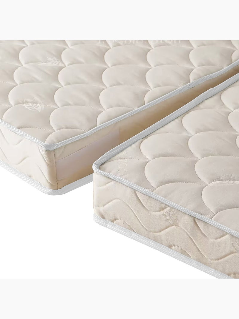 Matelas Evolutif 100% Bio Coton 2 blocs Sans Pesticide Mousse Ferme Fabrication Française Blanc - Kiabi