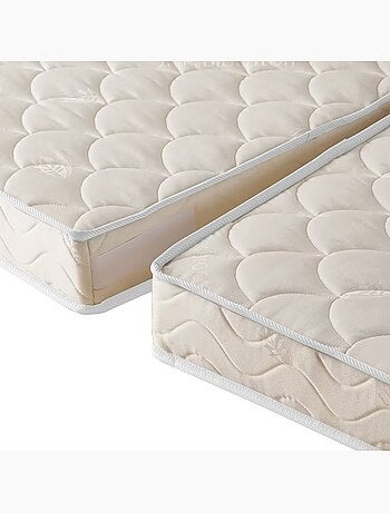 Matelas évolutif en 100% coton bio, confort ferme, soutien optimal - 90 x 190 cm