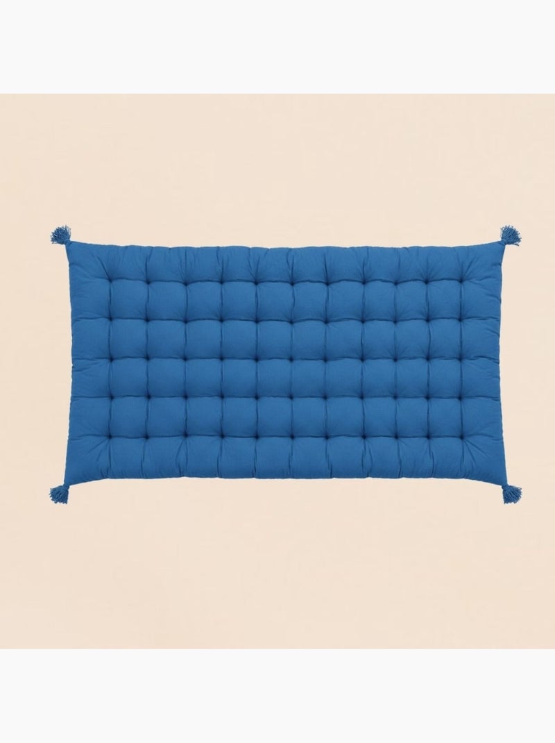 Matelas extérieur en tissu motif feuillage 120x60cm Bleu - Kiabi