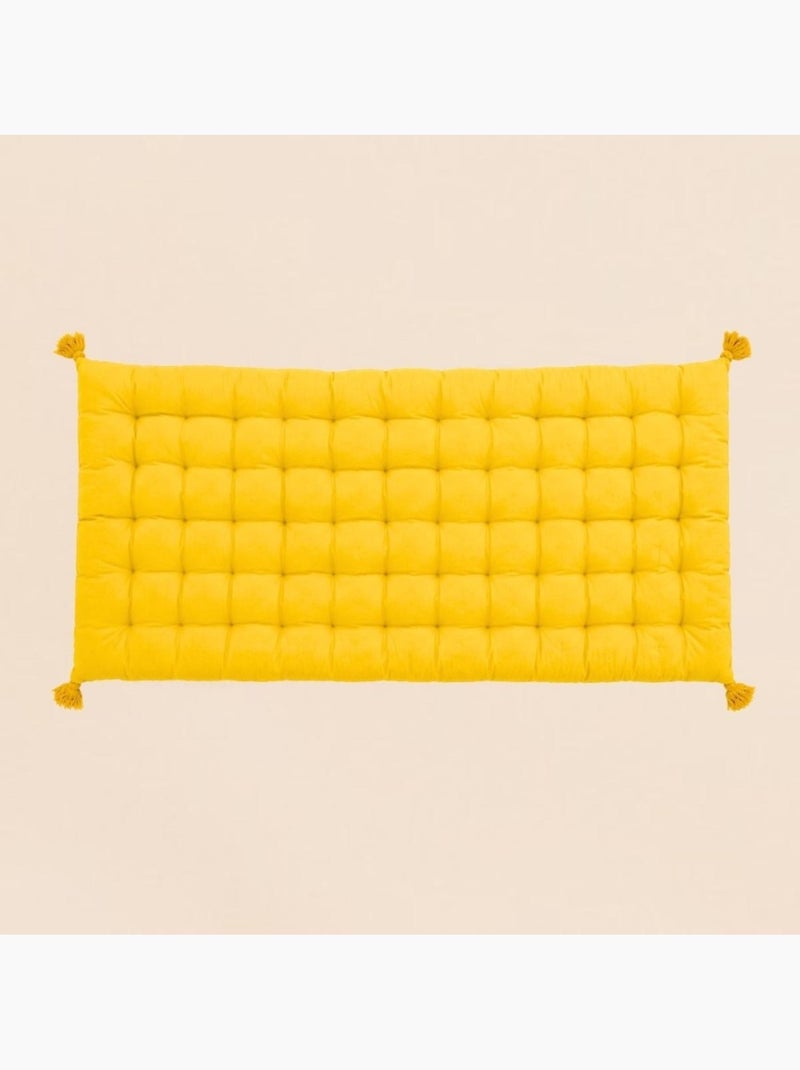 Matelas extérieur en tissu motif feuillage 120x60cm Jaune - Kiabi