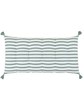 Matelas extérieur en tissu rayé vert / blanc 60x120cm