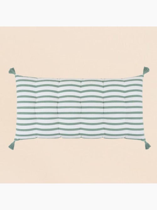 Matelas extérieur en tissu rayé vert / blanc 60x120cm - Kiabi