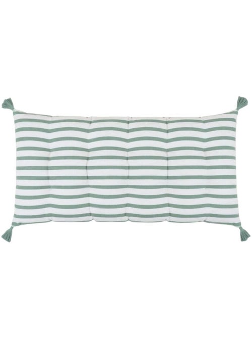 Matelas extérieur en tissu rayé vert / blanc 60x120cm - Kiabi