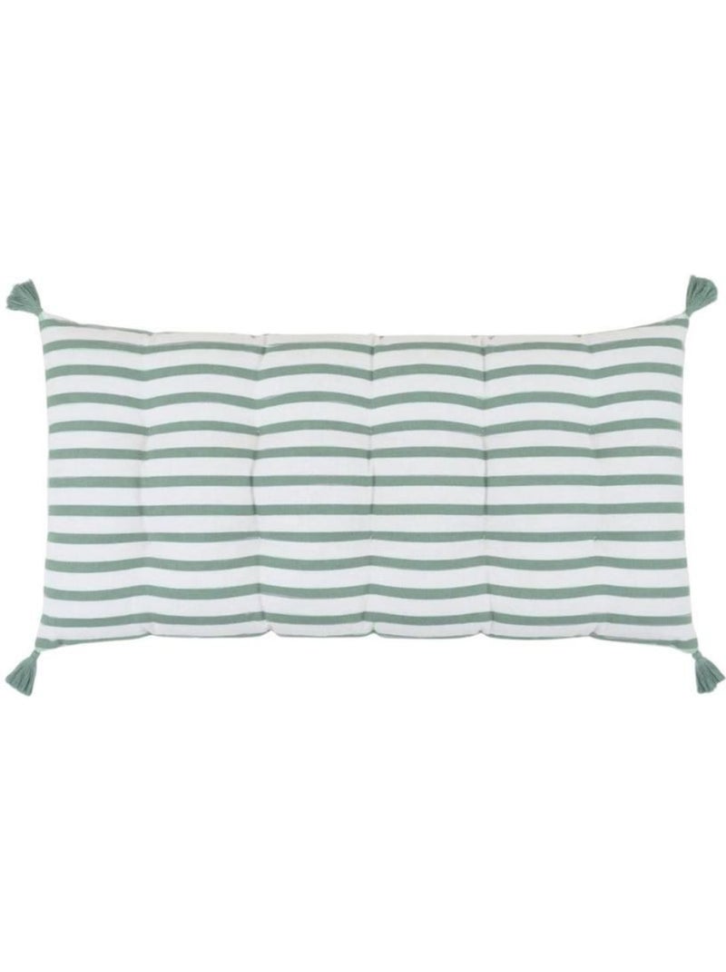 Matelas extérieur en tissu rayé vert / blanc 60x120cm Vert - Kiabi