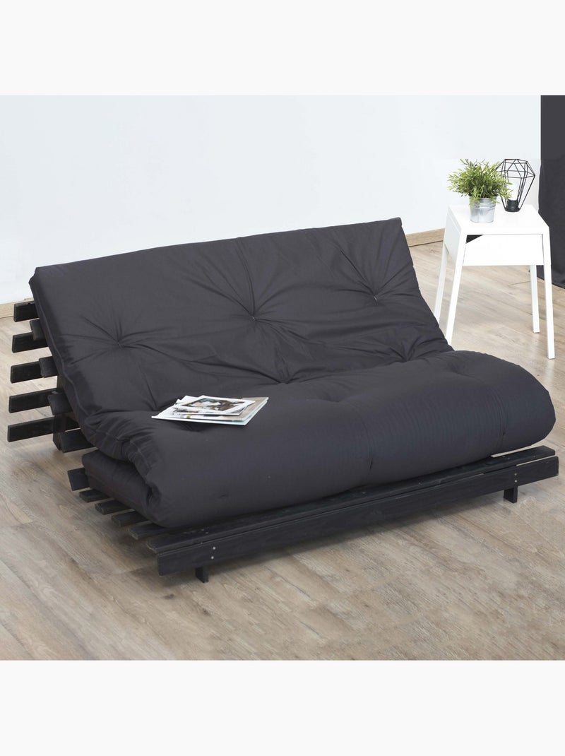Matelas futon coton et fibres recyclés, fabriqué en France Couleur - Gris Anthracite gris anthracite - Kiabi