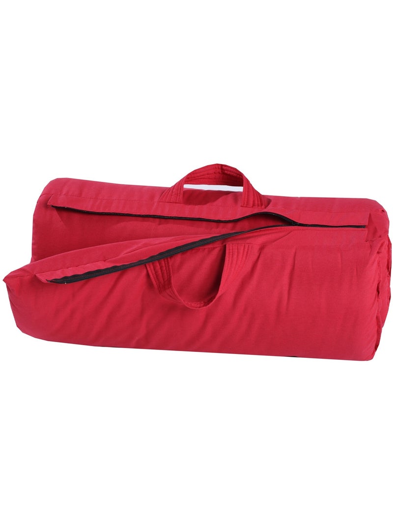 Matelas futon coton voyage enroulable, compact et fait main Couleur - Rouge Rouge - Kiabi
