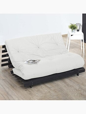 Matelas futon écru en coton et fibres recyclées, fabrication Française Couleur - Écru