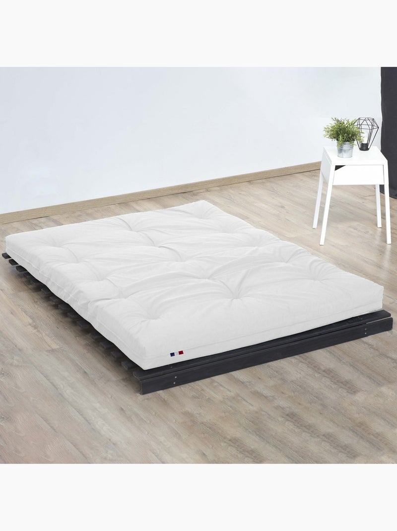 Matelas futon écru en coton et fibres recyclées, fabrication Française Couleur - Écru Ecru - Kiabi