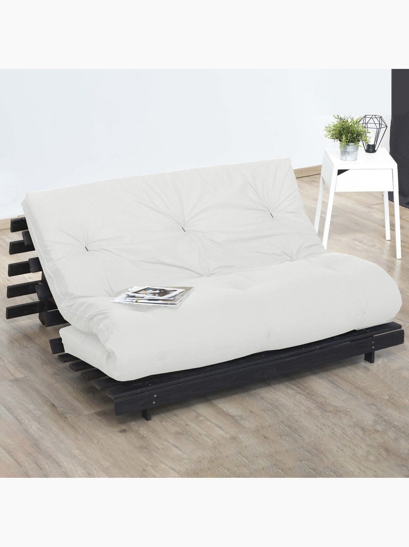 Matelas futon écru en coton et fibres recyclées, fabrication Française Couleur - Écru Ecru - Kiabi