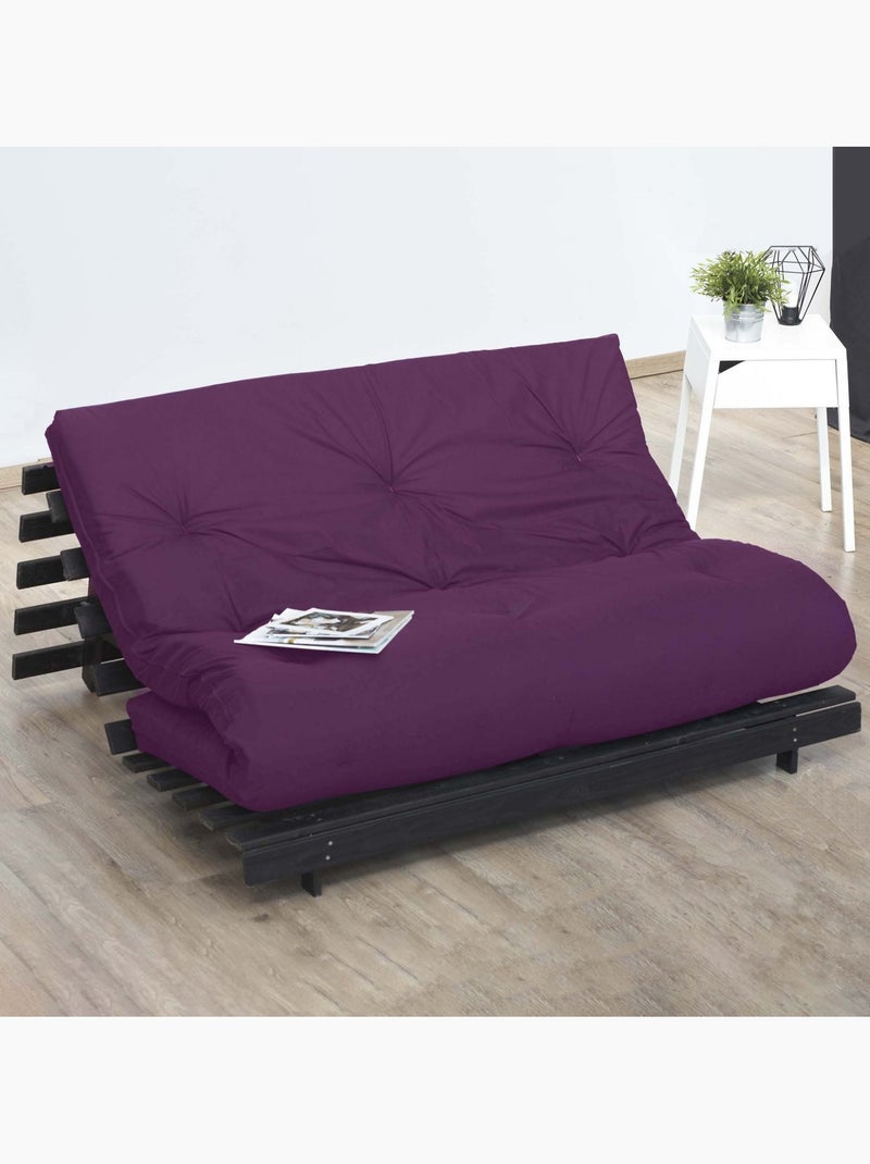 Matelas futon latex et fibres, fabrication française Couleur - Aubergine Violet - Kiabi