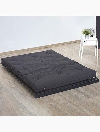 Matelas futon latex et fibres, fabrication française Couleur - Gris Anthracite