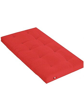 Matelas futon latex et fibres, fabrication française Couleur - Rouge