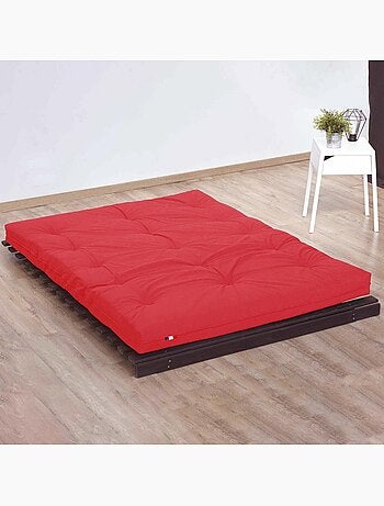 Matelas futon latex et fibres, fabrication française Couleur - Rouge