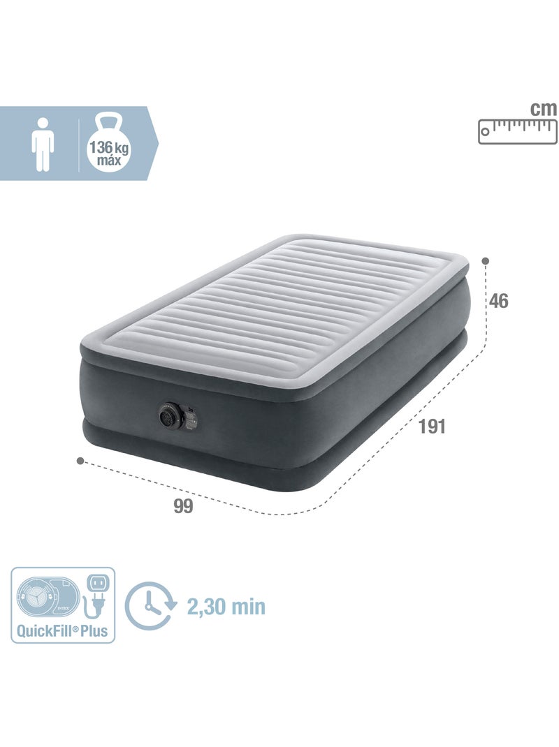Matelas gonflable Comfort Plush Elevated Gris - Kiabi