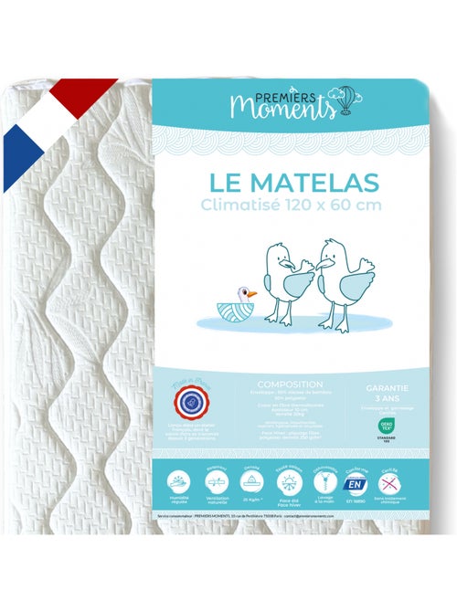Matelas lit bébé 60x120 cm - Climatisé - Kiabi