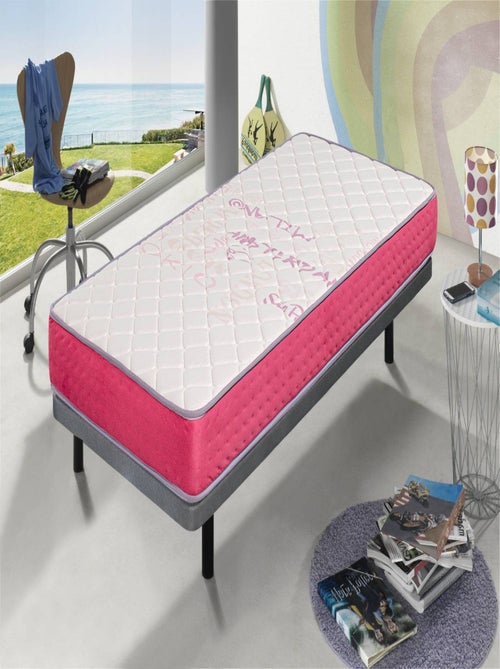 Matelas mousse à memoire de forme ‘AROA VISCO’ épaisseur 18 cm rose - Kiabi