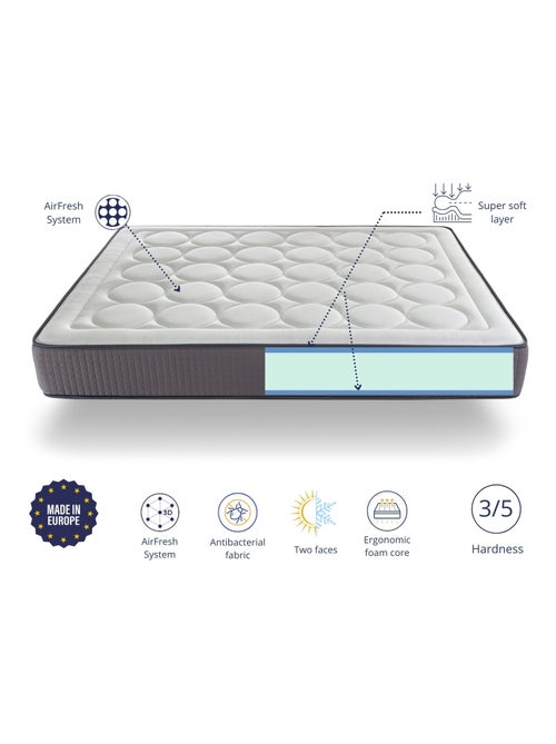 Matelas mousse CAELUM, Epaisseur 24 CM, Mousse haute densité,Fermeté moyenne - Kiabi Matelas mousse CAELUM, Epaisseur 24 CM, Mousse haute densité,Fermeté moyenne - Kiabi