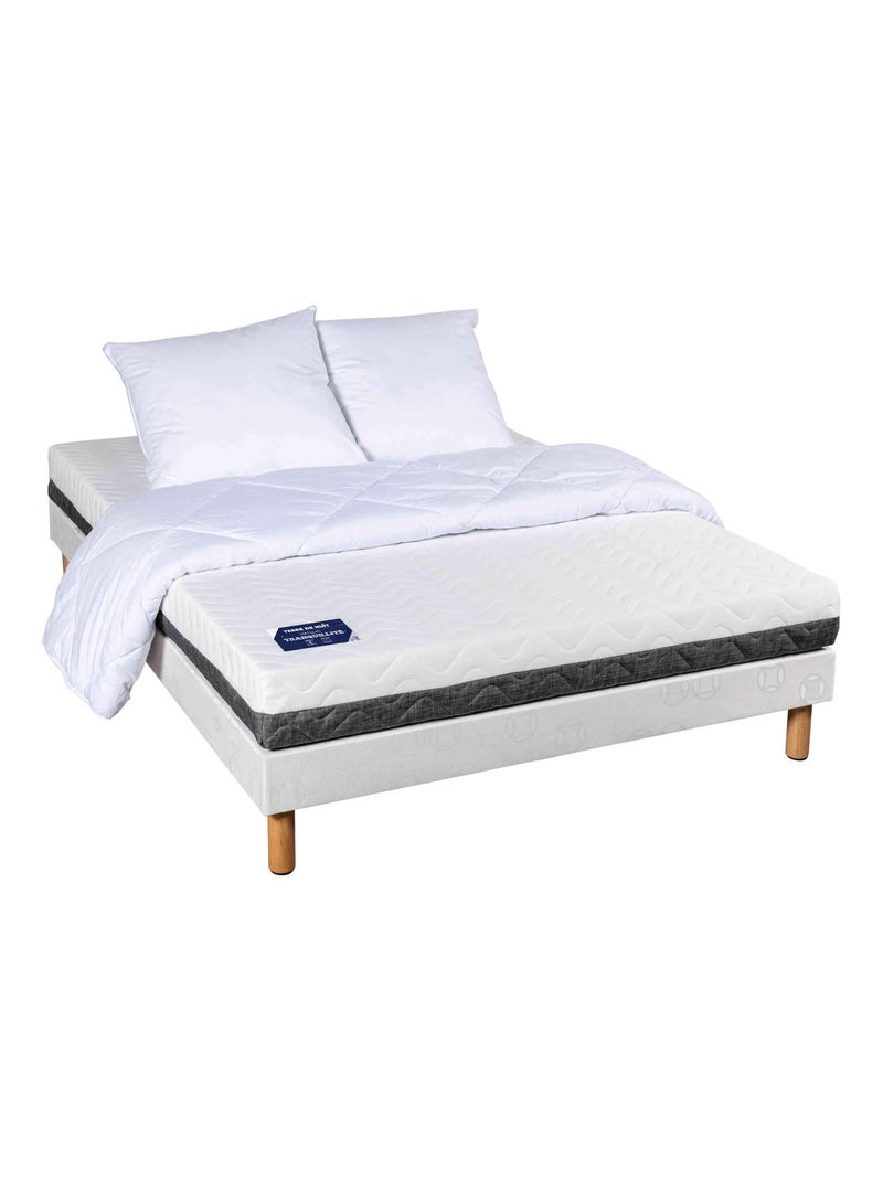 Matelas mousse haute densité confort ferme 14 cm TRANQUILLITÉ Blanc - Kiabi