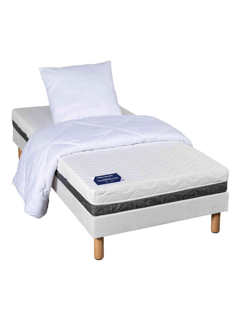 Matelas mousse haute densité confort ferme 14 cm TRANQUILLITÉ Blanc - Kiabi