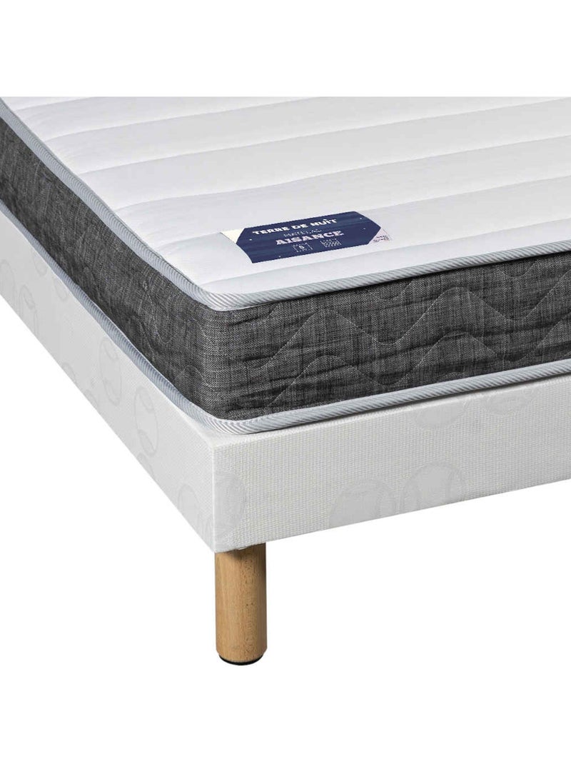 Matelas mousse + latex, sommier pieds AISANCE Blanc - Kiabi