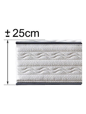 Matelas Mousse + Oreillers - Ferme - Réversible - Côté Été/hiver - H25 Cm - Dagostino Home