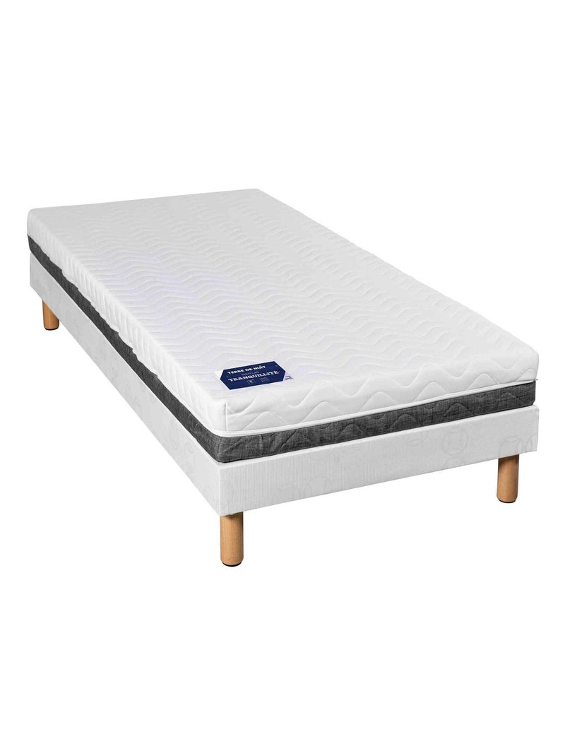 Matelas mousse, sommier pieds TRANQUILLITÉ Blanc - Kiabi