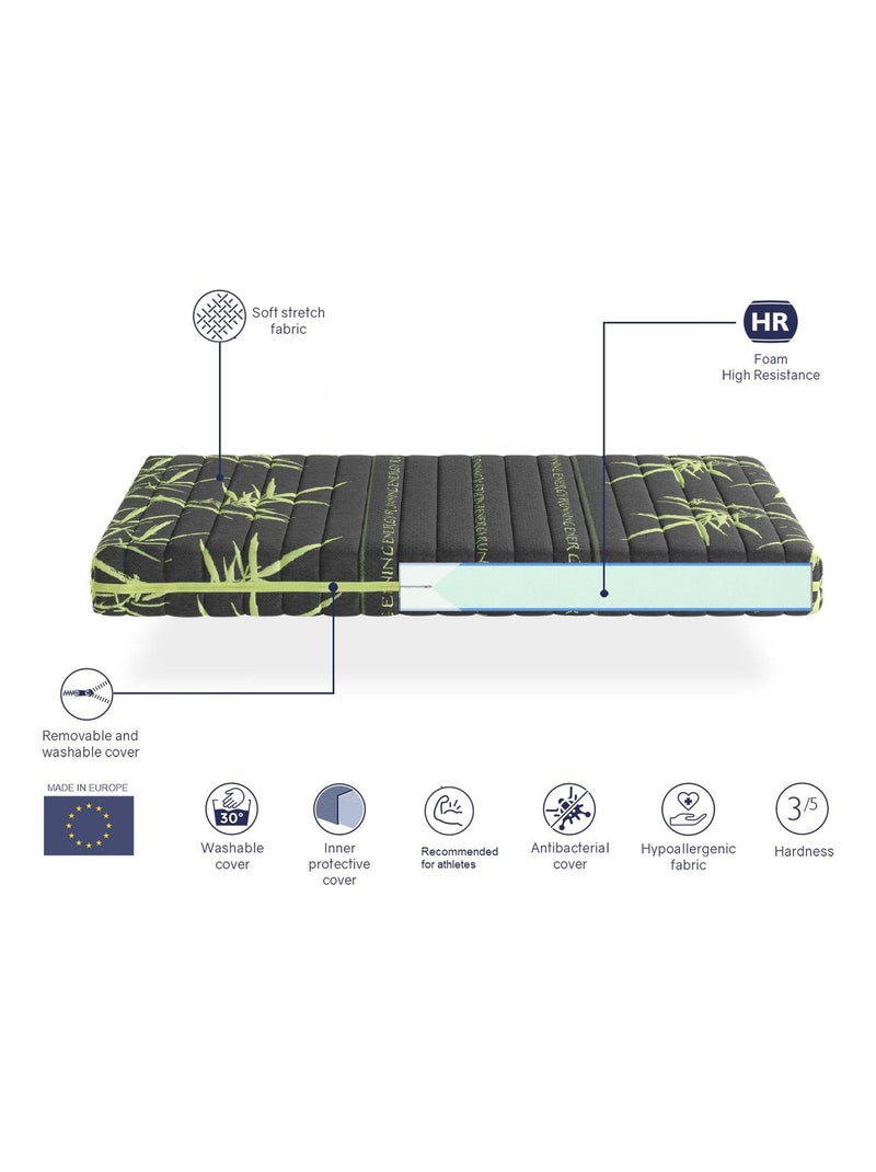 Matelas mousse ‘SPORT’ épaisseur 24 cm ergonomique déhoussable N/A - Kiabi