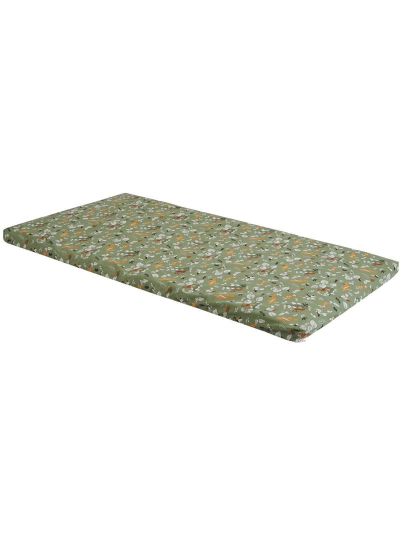 Matelas nomade 60x120cm Safari Blanc Vert Blanc - Kiabi
