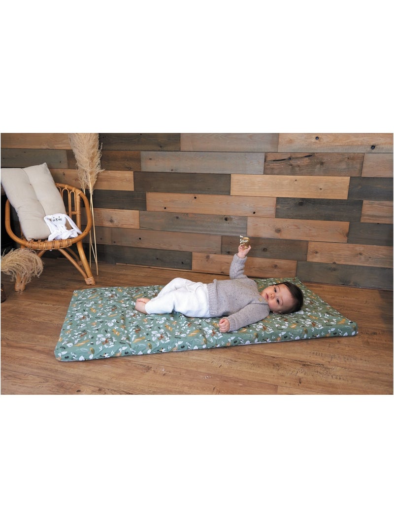Matelas nomade 60x120cm Safari Blanc Vert Blanc - Kiabi