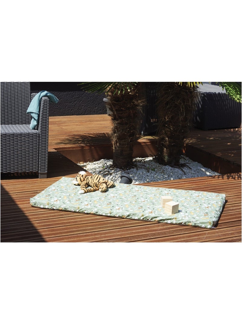 Matelas nomade 60x120cm Safari Blanc Vert Blanc - Kiabi