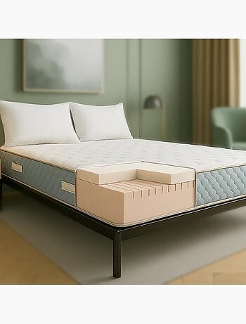 Matelas orthopédique - the white stone - white stone - 80 x 190 cm - 22 cm - mémoire 9 zones