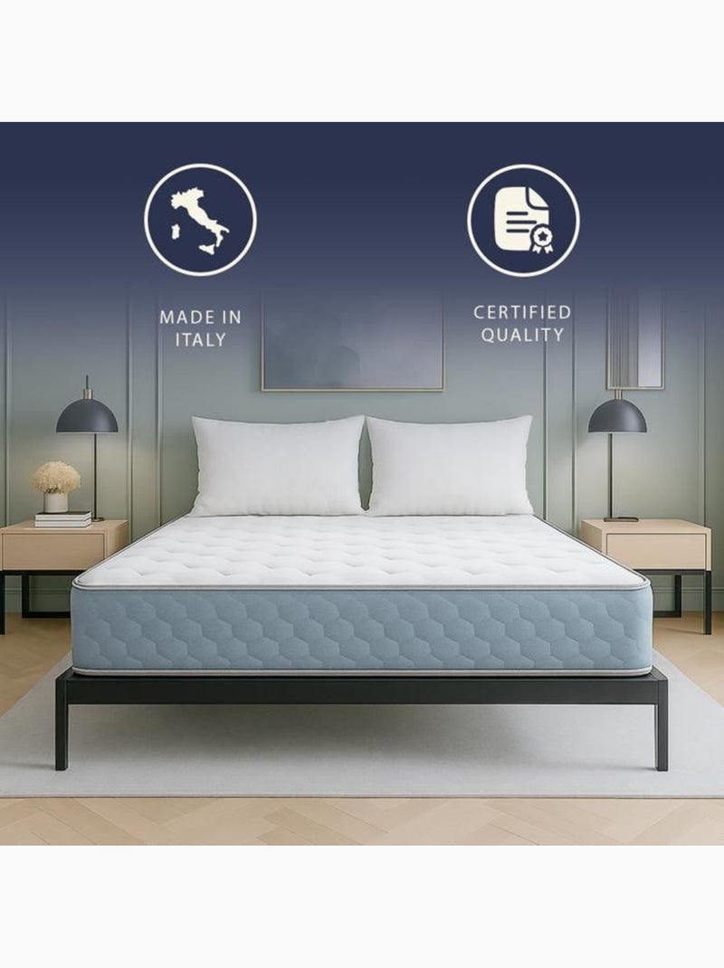 Matelas orthopédique - the white stone - 160x200 - 22 cm - mémoire 9 zones - made in italy Blanc - Kiabi