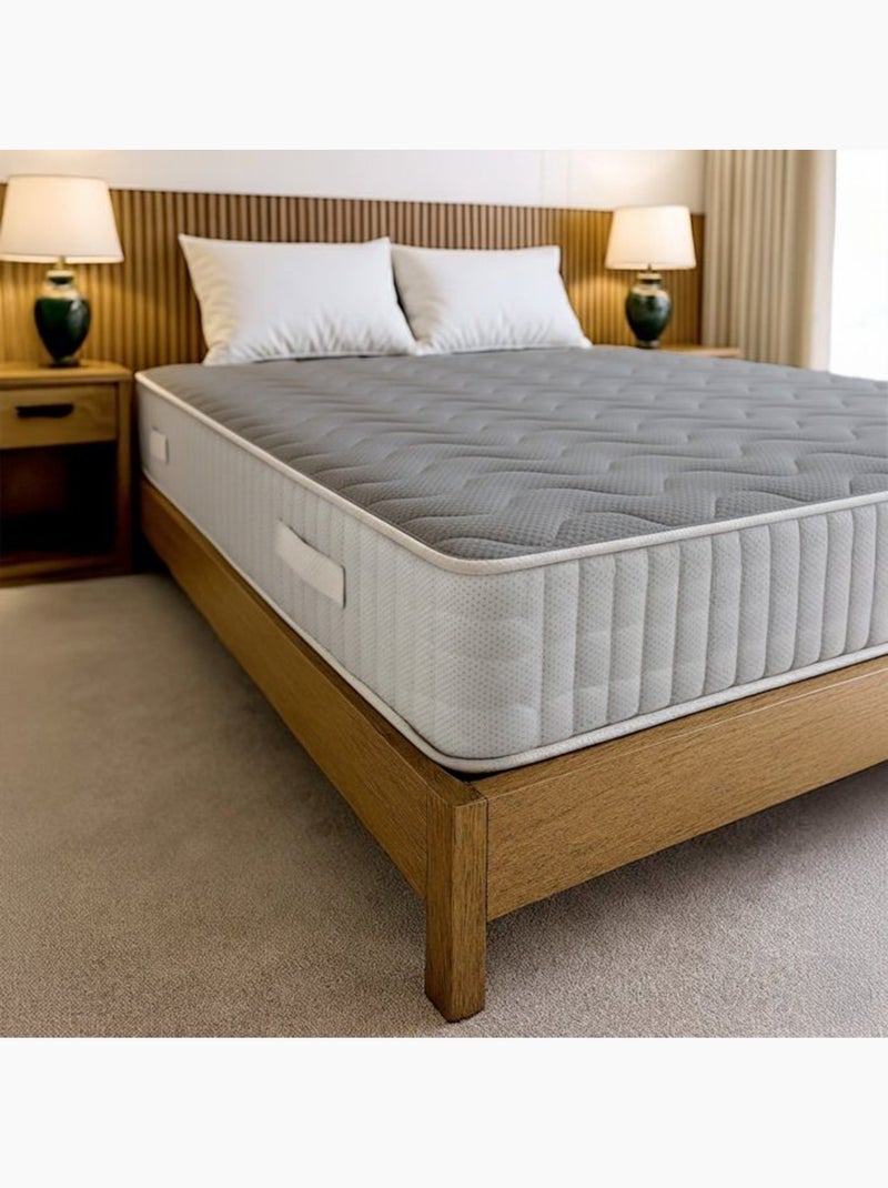 Matelas orthopédique - the white stone - white stone - 160 x 190 cm - mémoire 9 zones - 25 cm Gris - Kiabi
