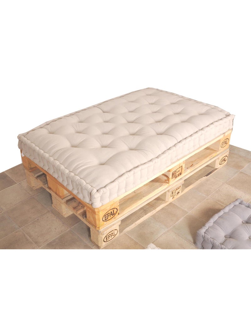 Matelas palette capitonné 80x120cm, Galet Beige - Kiabi