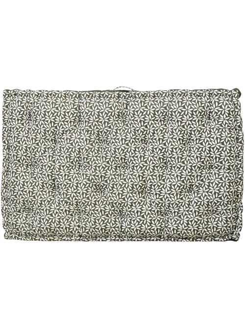 Matelas palette capitonné 80x120cm, Kaki imprimé floral - Kiabi