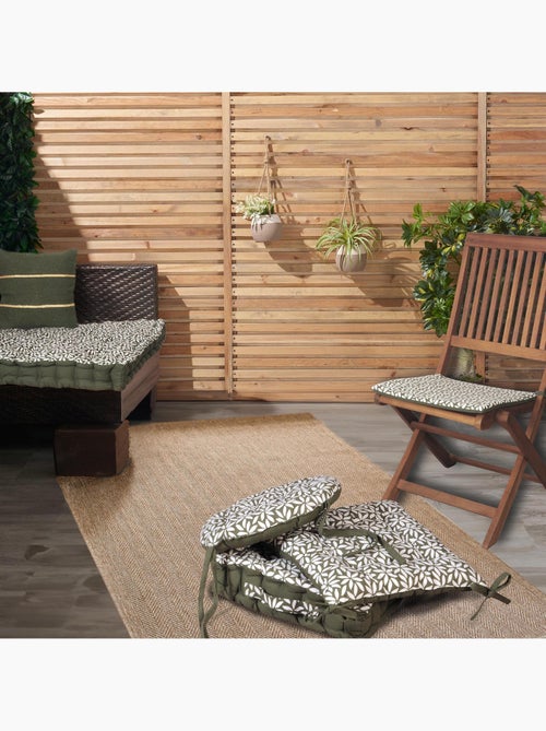 Matelas palette capitonné 80x120cm, Kaki imprimé floral - Kiabi