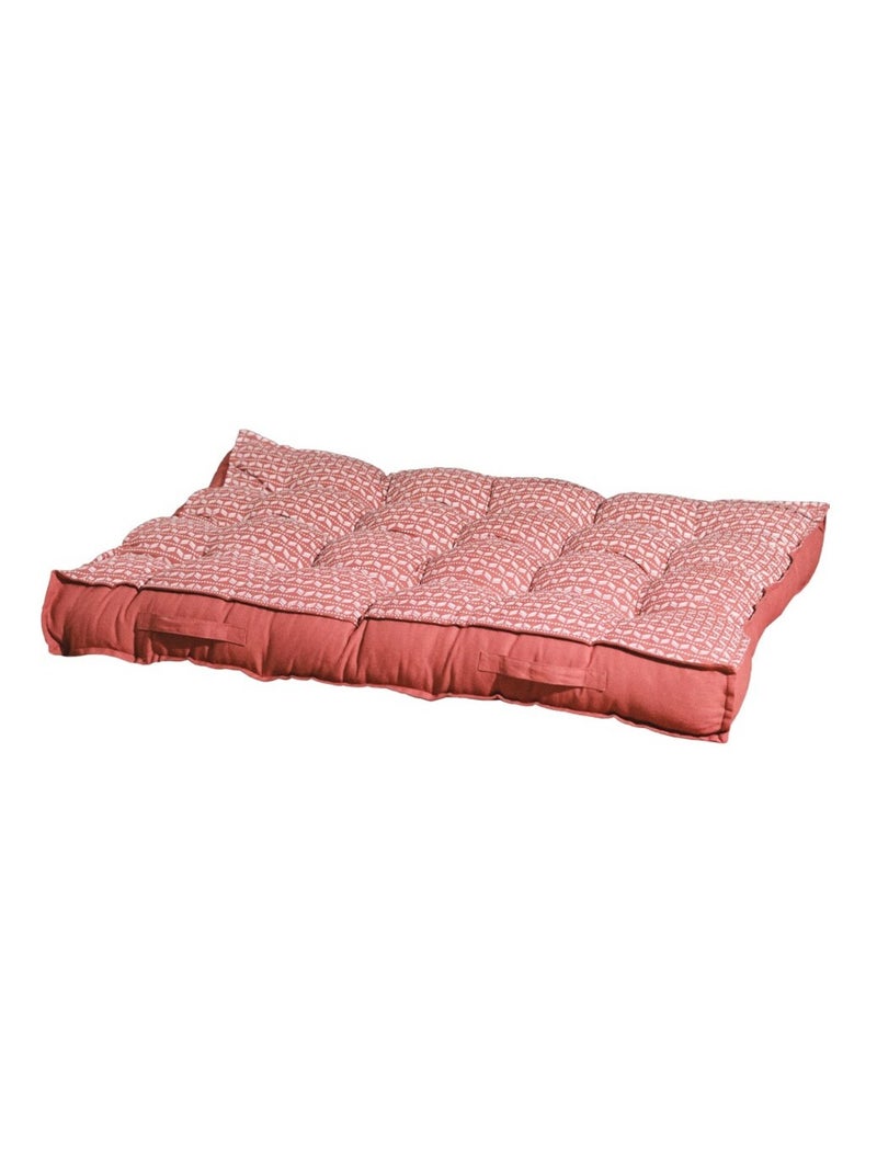 Matelas palette imprimé floral coton SPIRIT GARDEN Rouge - Kiabi