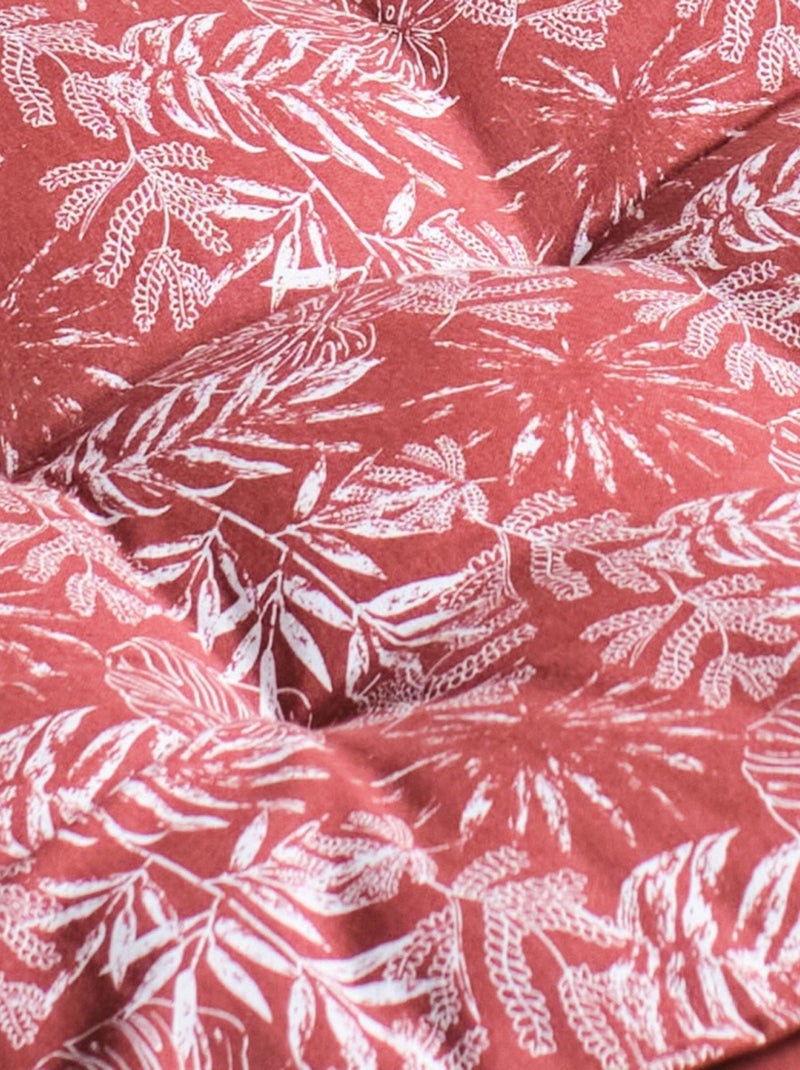 Matelas palette imprimé floral coton SPIRIT GARDEN Rouge - Kiabi