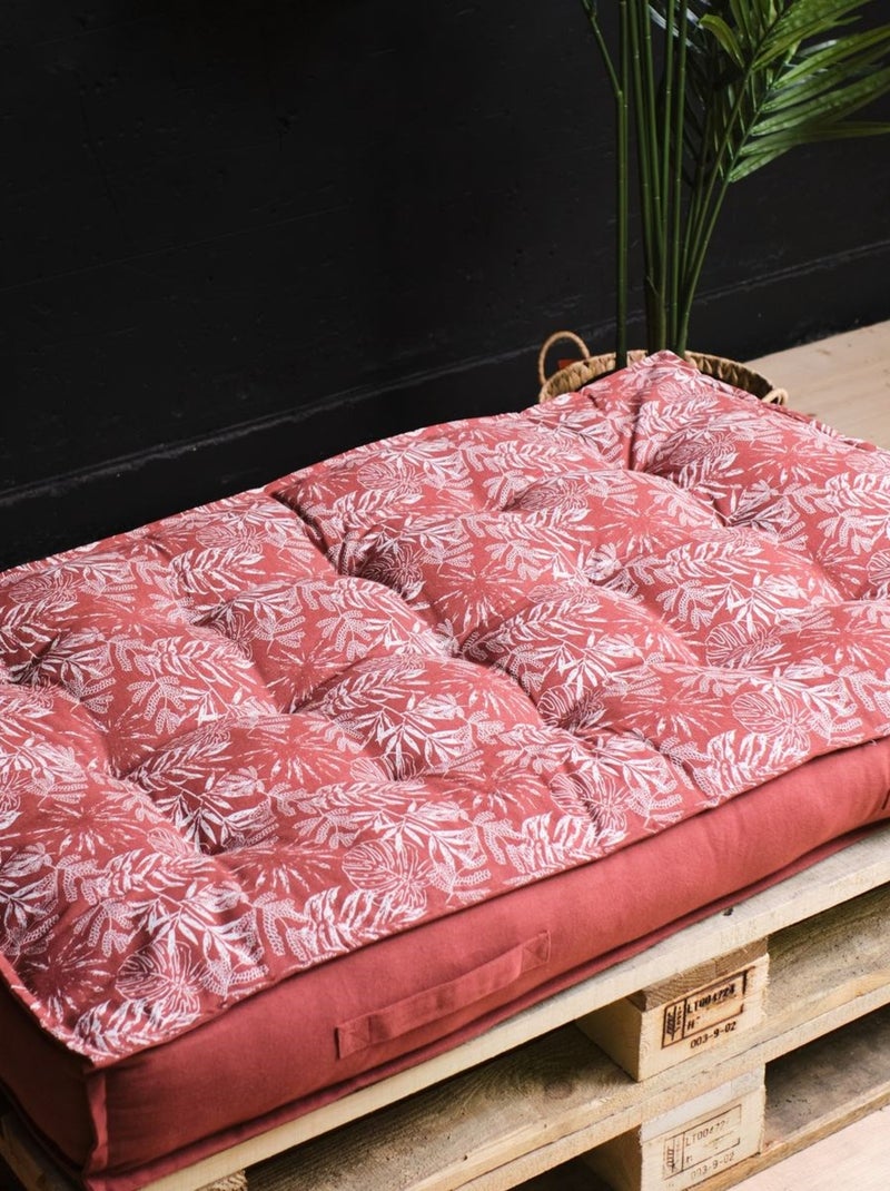 Matelas palette imprimé floral coton SPIRIT GARDEN Rouge - Kiabi