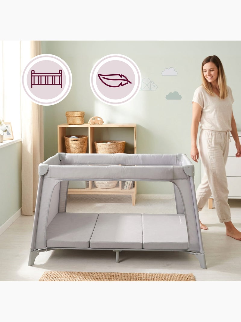 Matelas pliable lit parapluie et parc 120x60 moby-system avec housse Gris - Kiabi